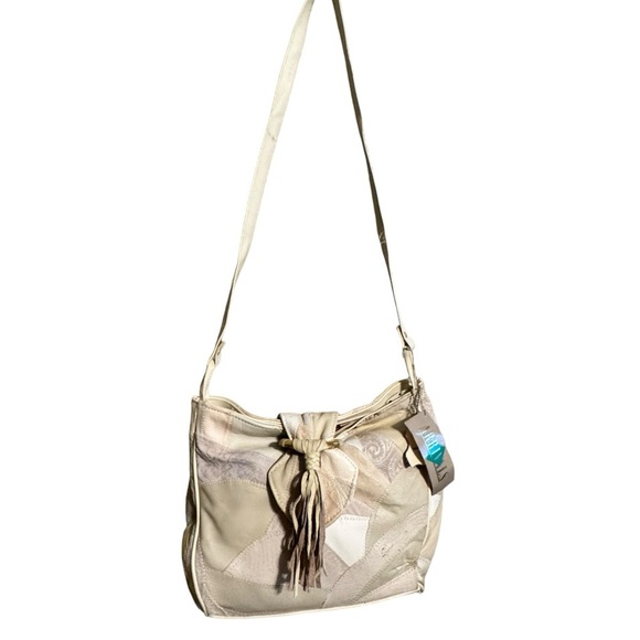 Vintage Arrivals‎ Patchwork Suede Leather Shoulder Bag Purse nwt - Picture 1 of 6